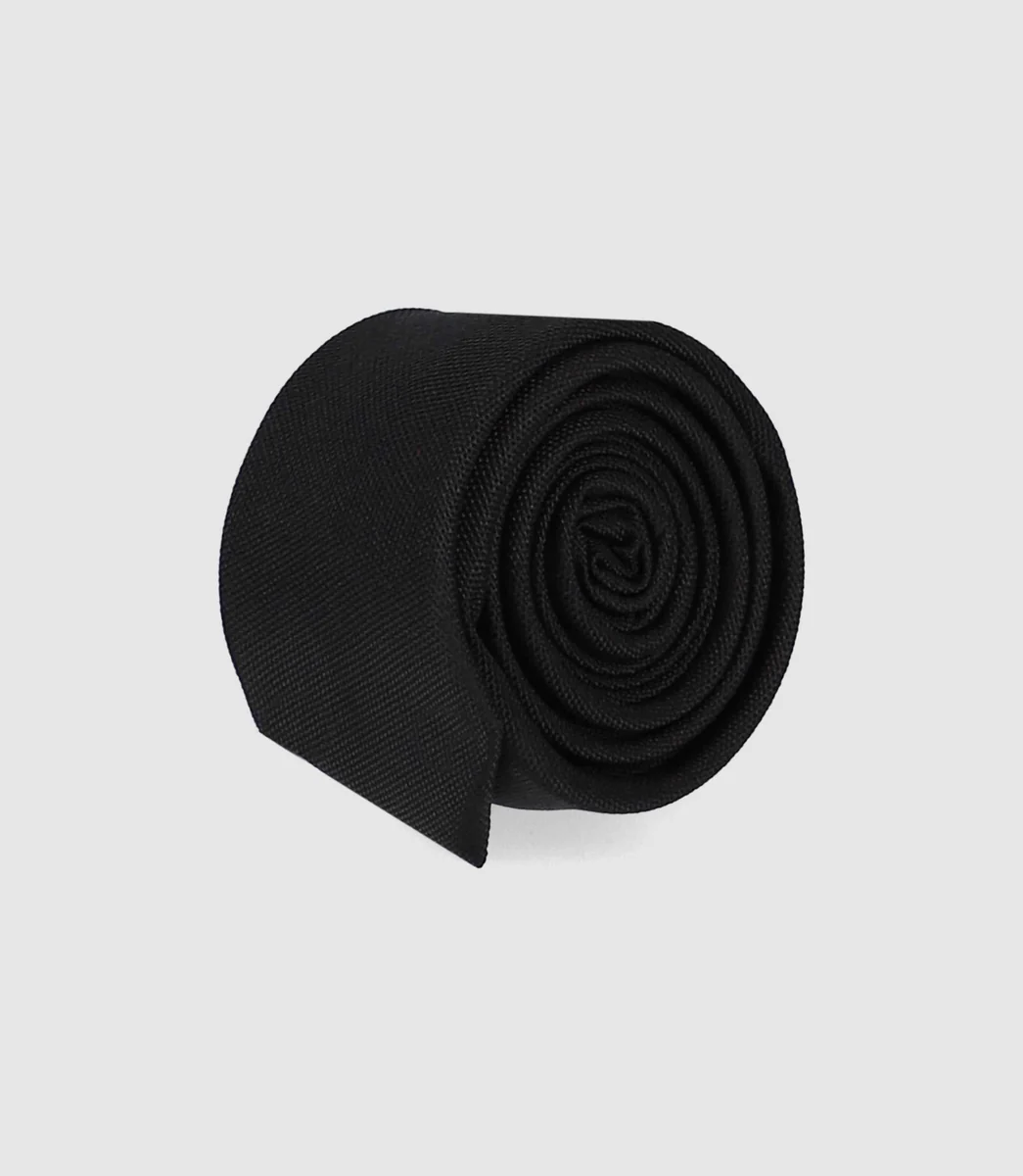 Cravate unie slim 5 cm noir MIRAN