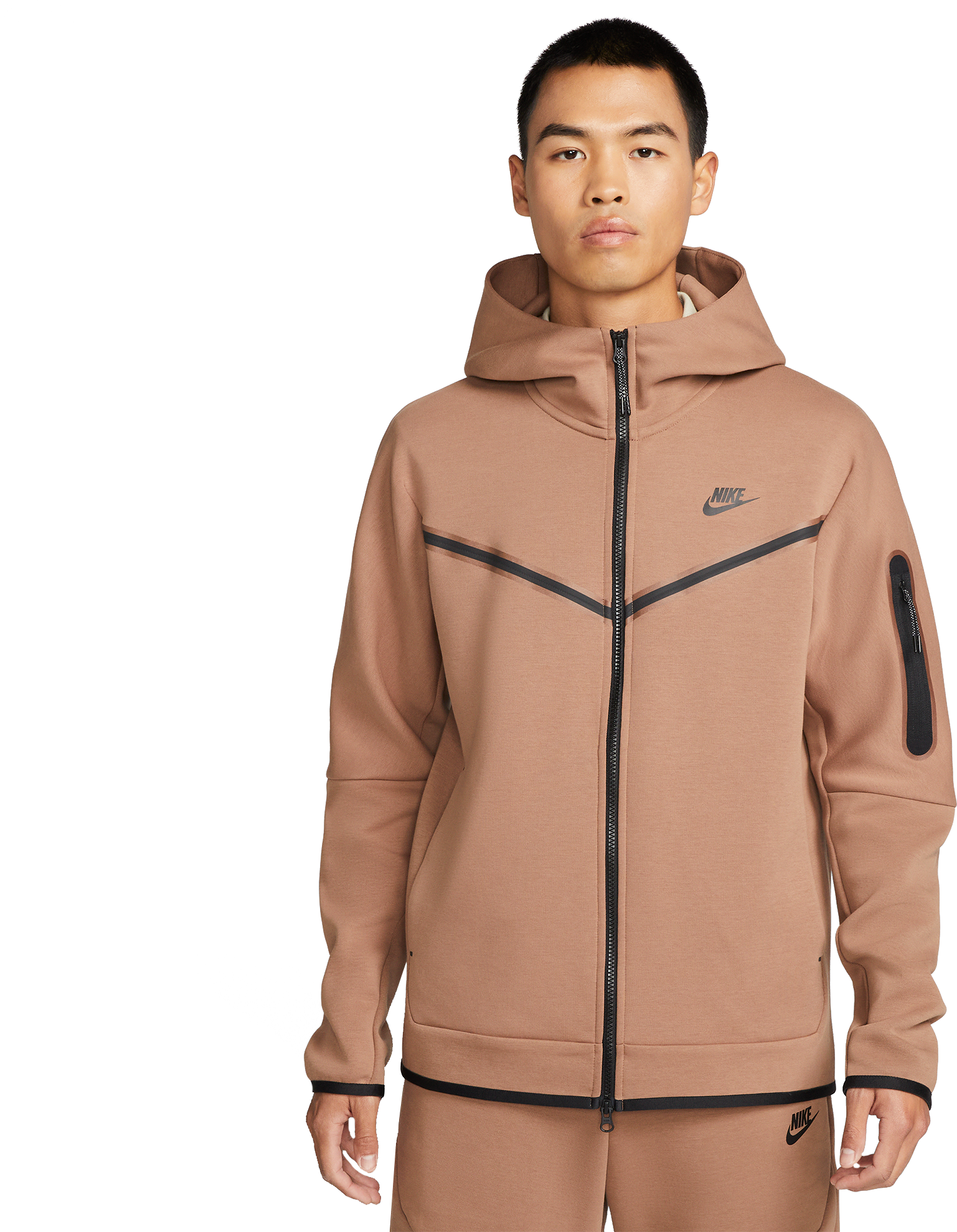 Nike Tech Fleece Kapuzenjacke Braun Schwarz F256