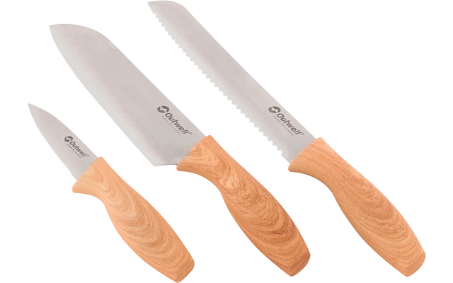 Outwell Caldas Messerset 3-teilig inklusive Schneidebrett