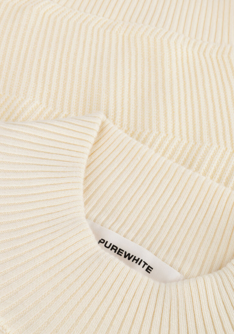 PUREWHITE ecru purewhite trui jaquard washed mockneck