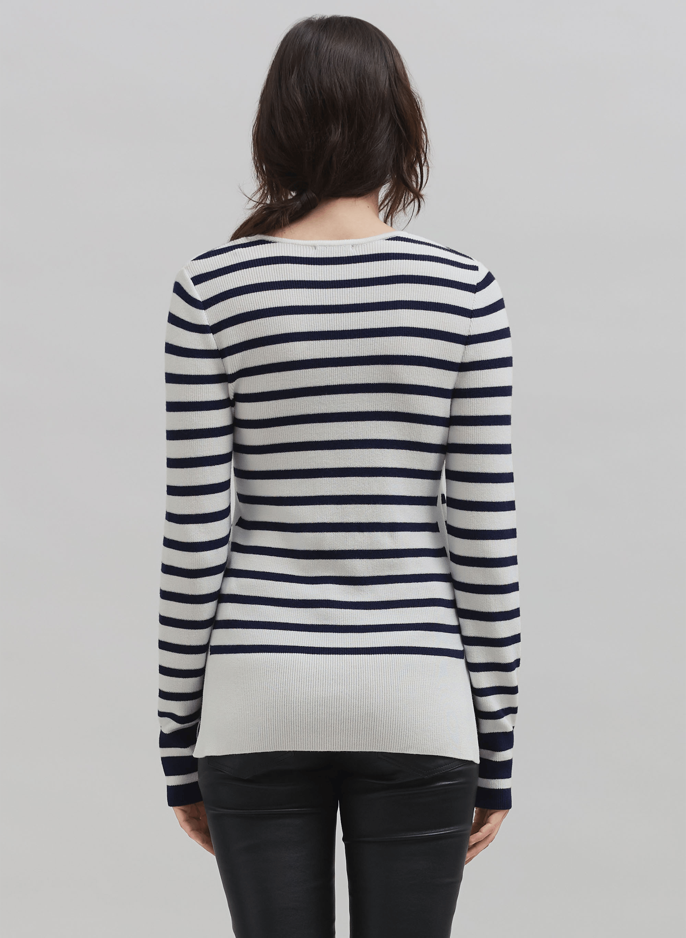 Pull marinière tricot avec badge | Bleu