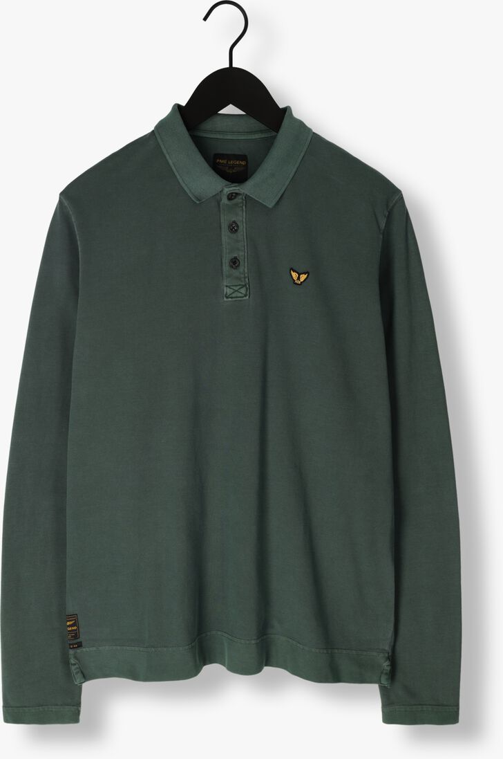 PME LEGEND groene pme legend polo long sleeve polo pique garment dye