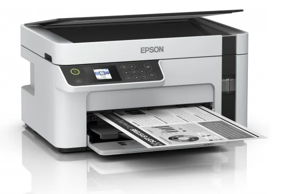 Epson EcoTank ET-M2120 - Multifunktionsprinter - S/H - blækprinter - A4/Legal (medie) - op til 15 spm (udskriver) - 150 ark - USB, Wi-Fi - hvid