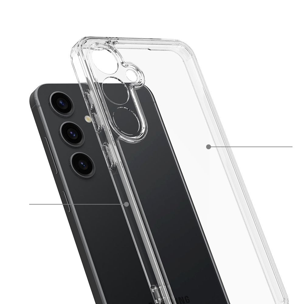 Samsung Galaxy S25 FE Hybrid Hülle TPU Bumper   Acryl Rückseite - Transparent