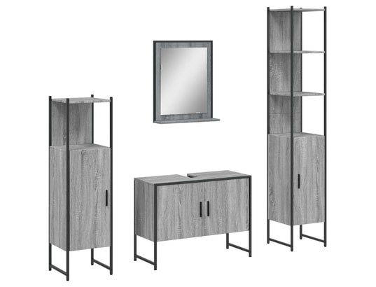 VIDAXL - Ensemble d'armoires de salle de bain 4 pcs sonoma gris