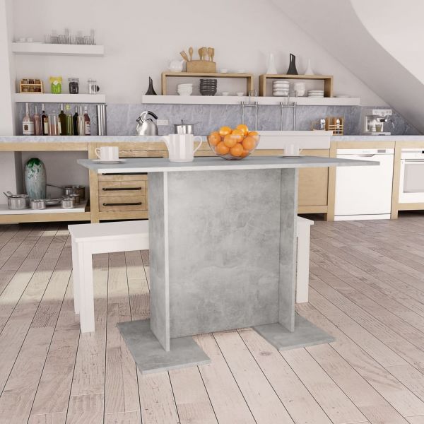 Mesa de Jantar 110x60x75 cm Contraplacado Cinzento Cimento - 800247