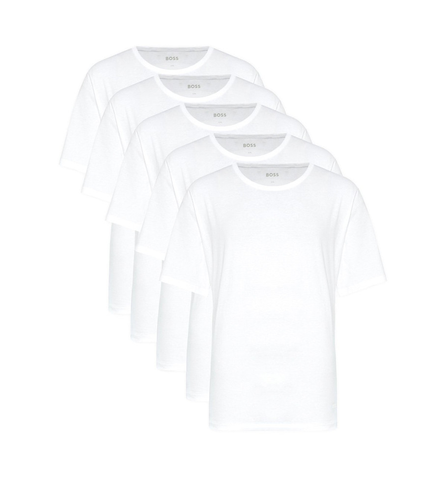 Pacote com cinco camisetas brancas BOSS
