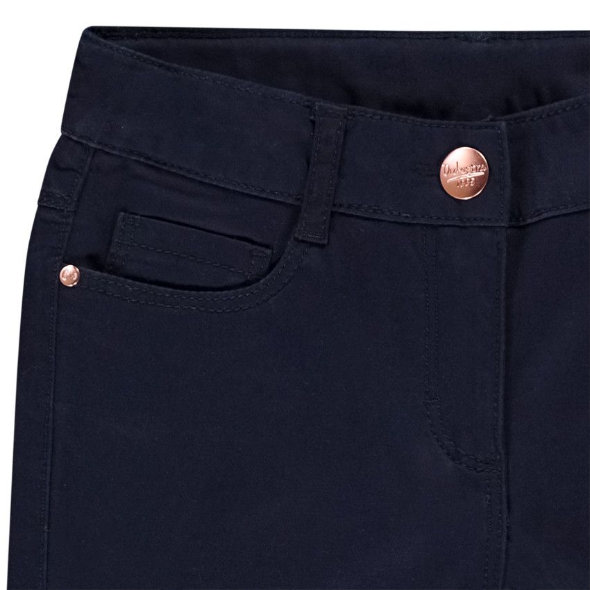 Pantalon slim en twill uni pour fille - Bleu marine