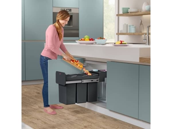 Hailo Kosz do montażu w szafce EcoLine, 3x10 L, czarny Lumarko!
