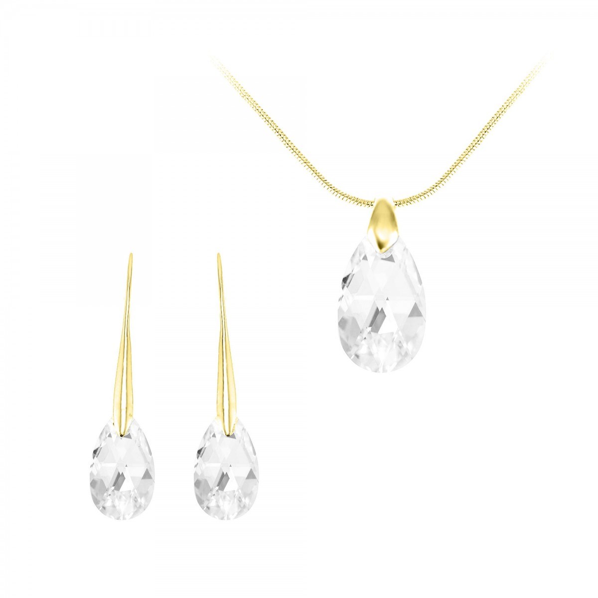 Parure collier et boucles d'oreilles SC Bohème orneés de Cristaux scintillants