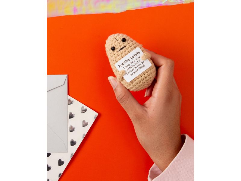 I AM CREATIVE Glücksbringer Positiv Potato Gehäkeltes Mini Plüsch