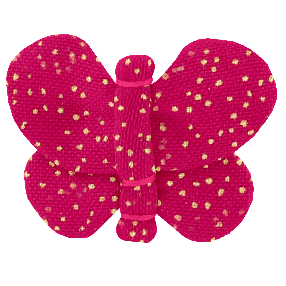 Barrette Petit Papillon Fuchsia Pailleté