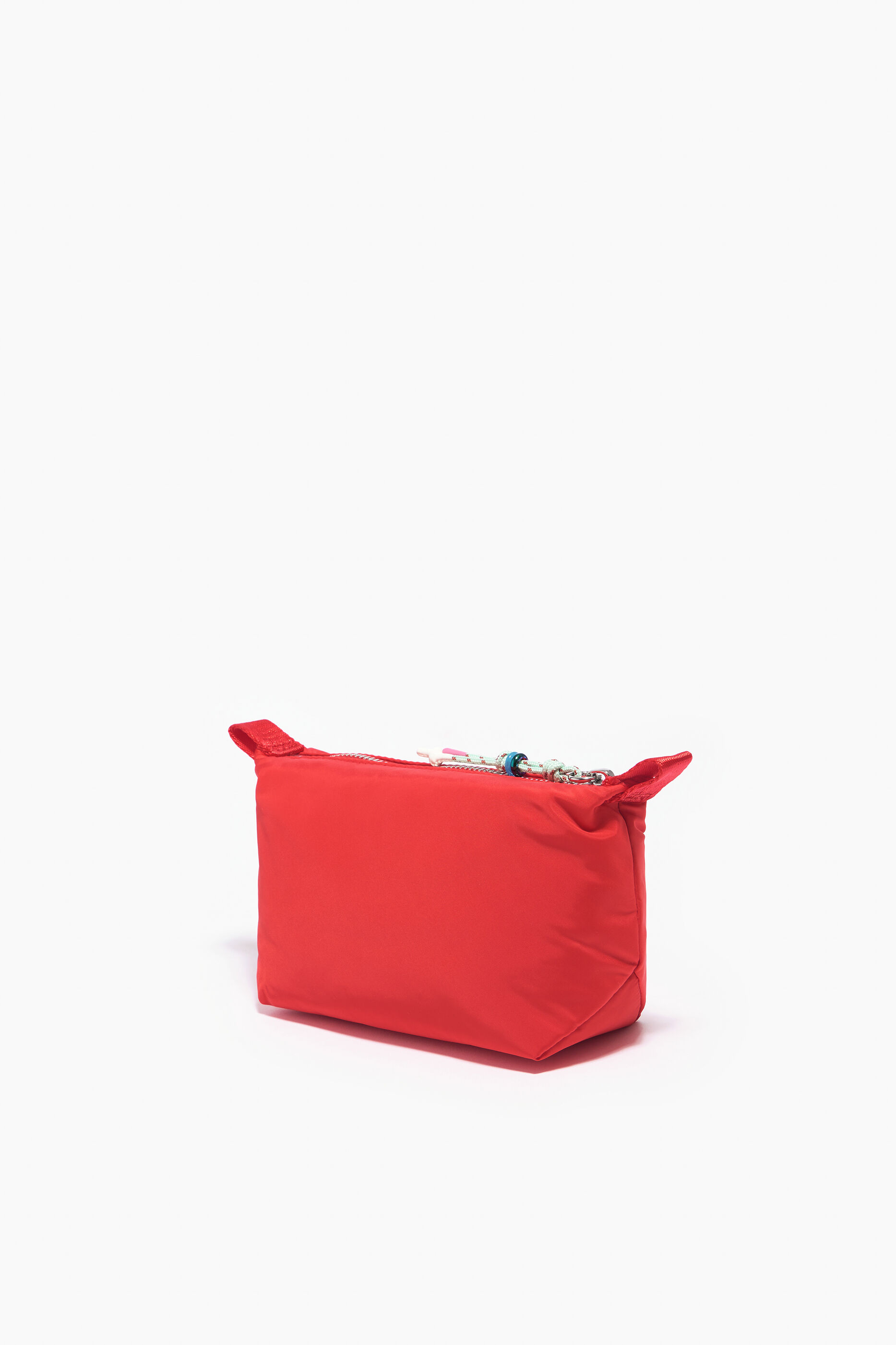 Nécessaire de nylon em formato de S, cor tomate