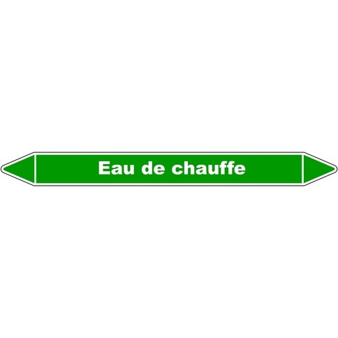 Marqueur tuyauterie - Eau de chauffe - Vinyle laminé - NFX 08-105