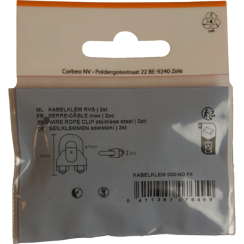 Draadklem RVS 5 mm 2 stuks