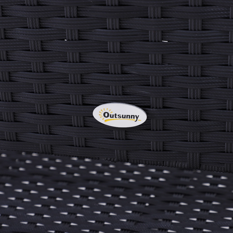 Outsunny Polyrattan Gartenbank schwarz