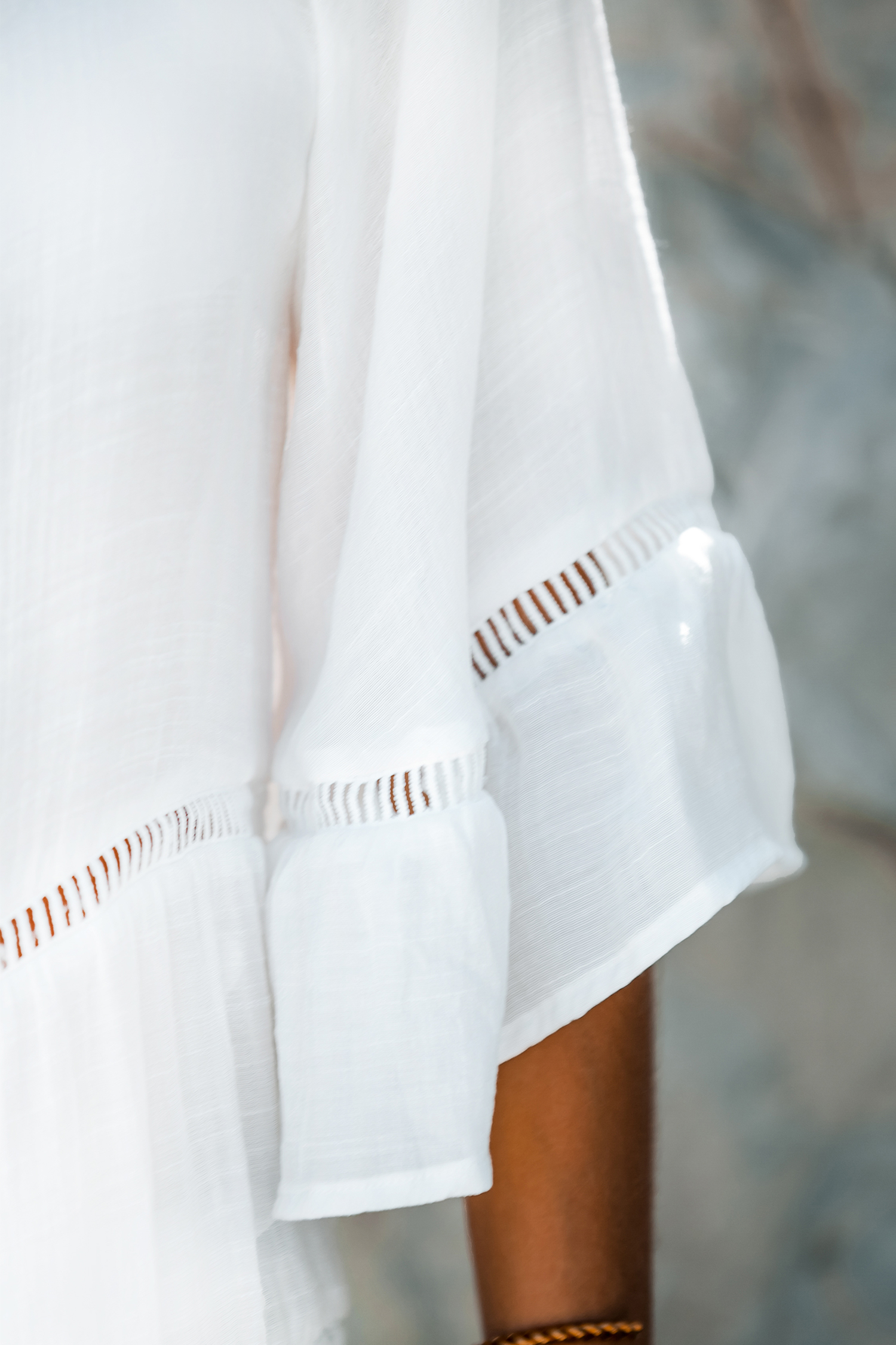 Robe chemise cover up superposée à découpes