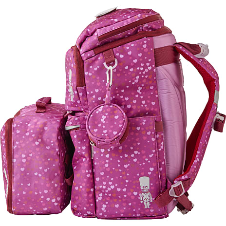 Danpen skoletaske - pink med hjerter