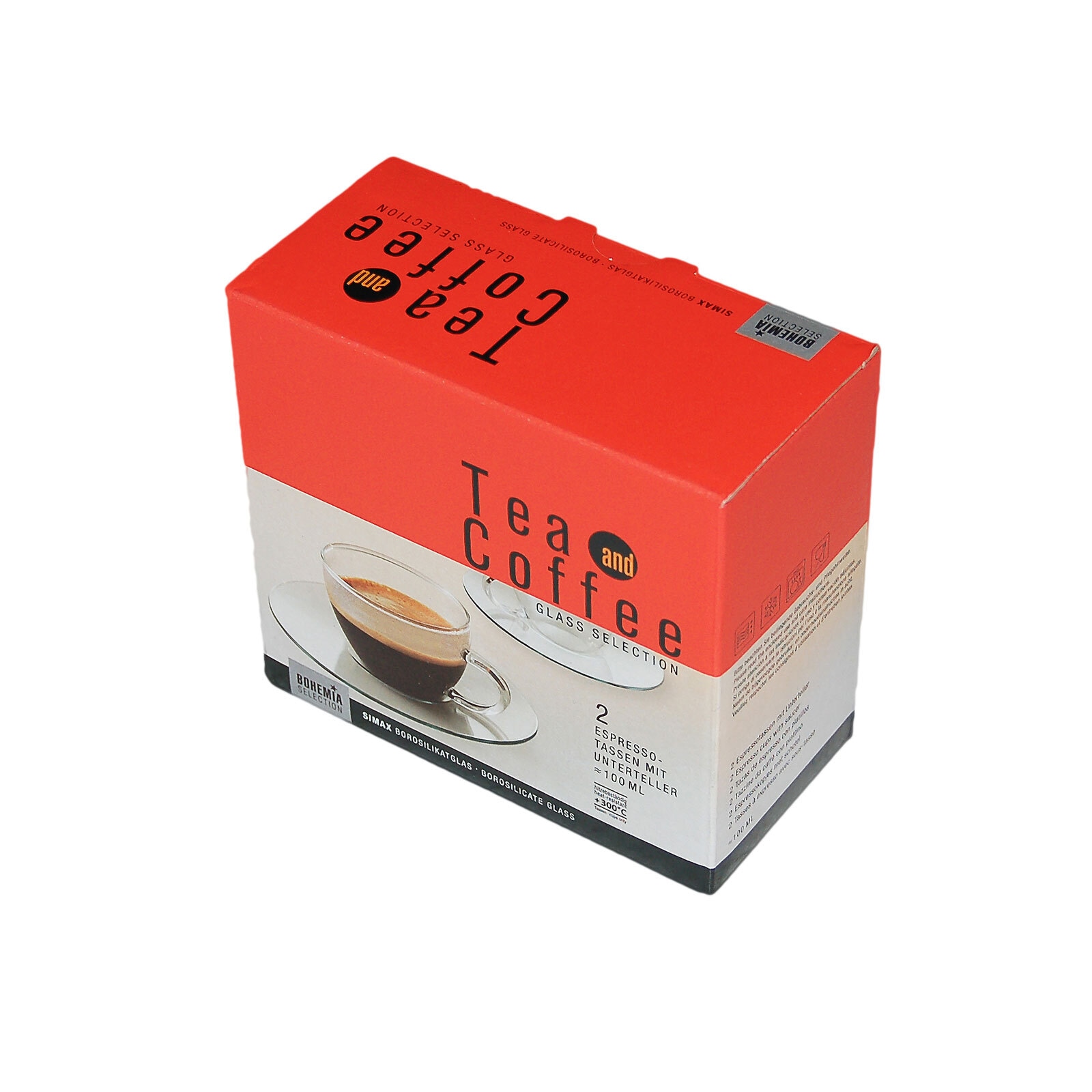 BOHEMIA SELECTION Espressotasse TEA & COFFEE 2er Set - je 100 ml Glas