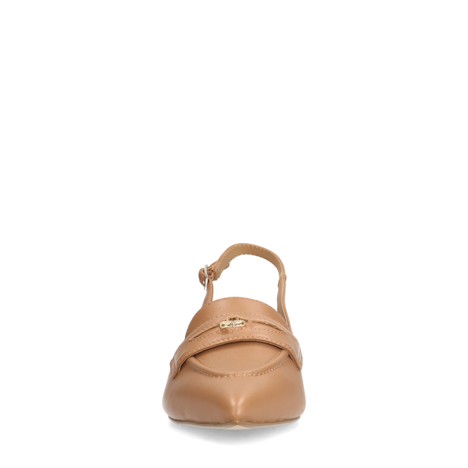 Taupe leren slingbacks