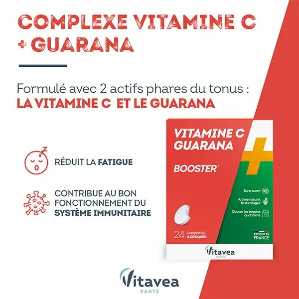 Vitavea Vitamina C + Reforço de Guaraná 24 comprimidos mastigáveis