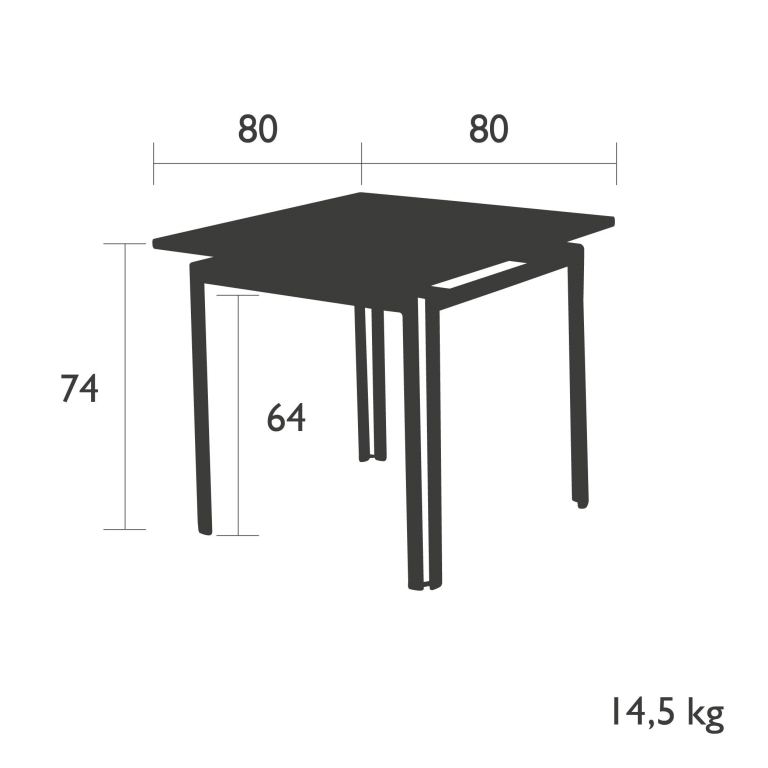 Fermob Costa tuintafel 80x80 Rosemary