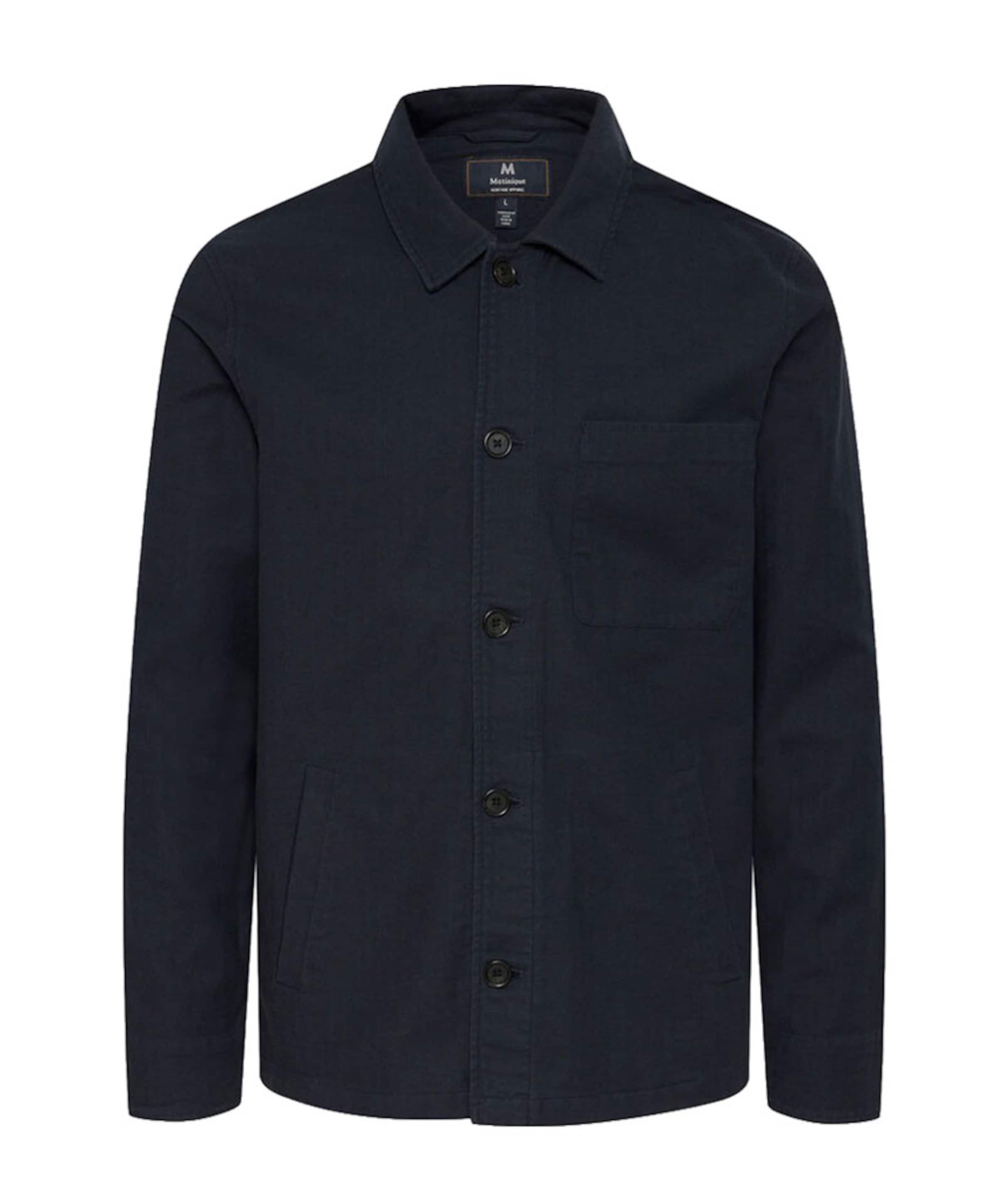 Matinique Heren overhemd lange mouw blauw