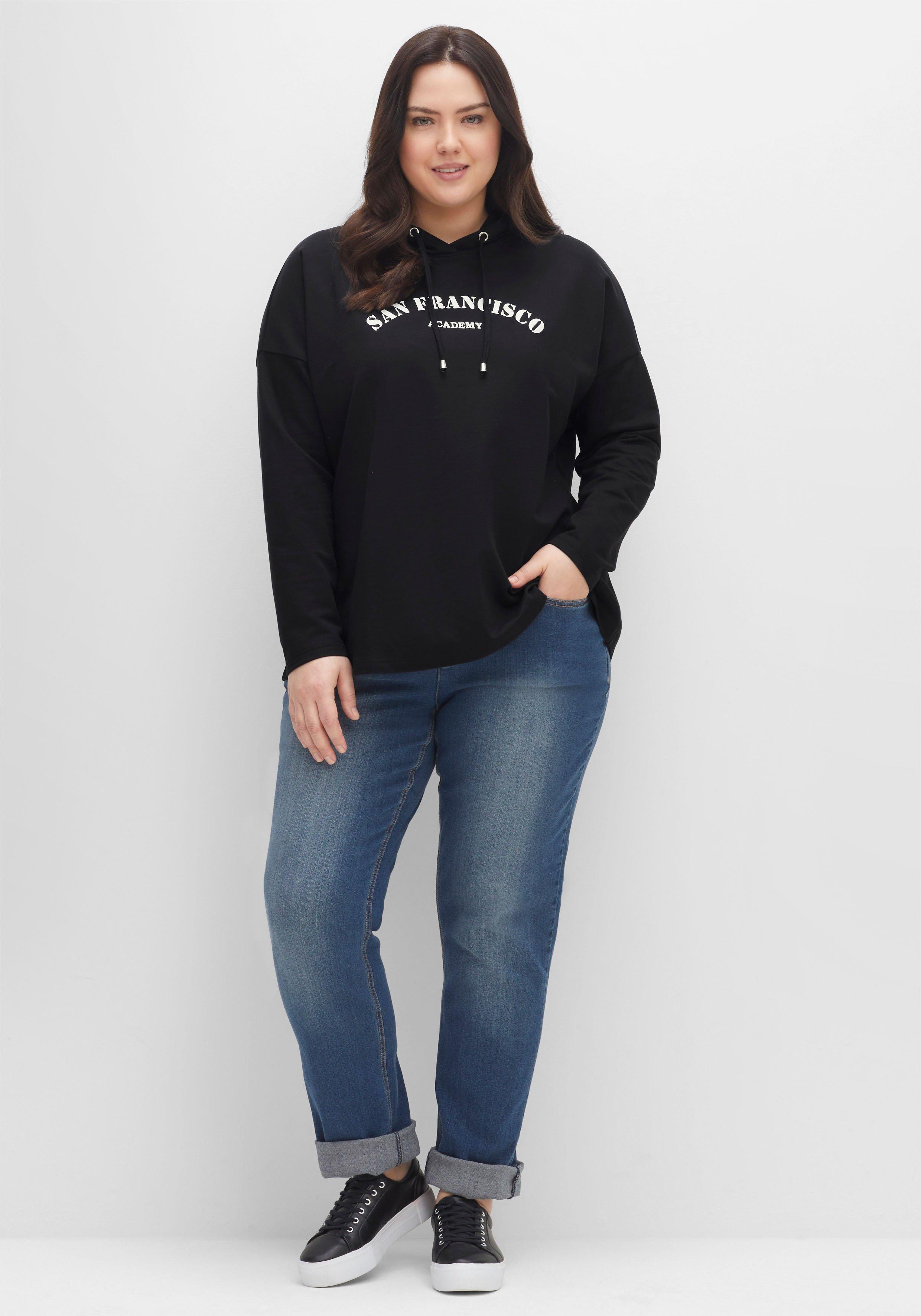 Kapuzensweatshirt mit Frontdruck, in A-Linie