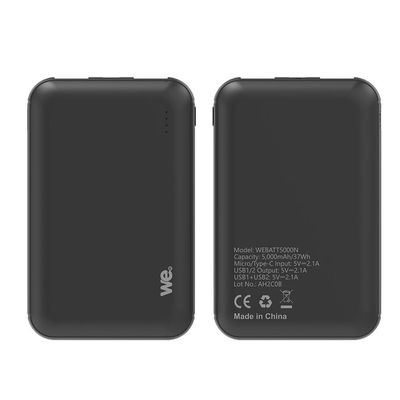 We - Powerbank / batterie de secours - 5000 mAh - 2 ports USB A - noir