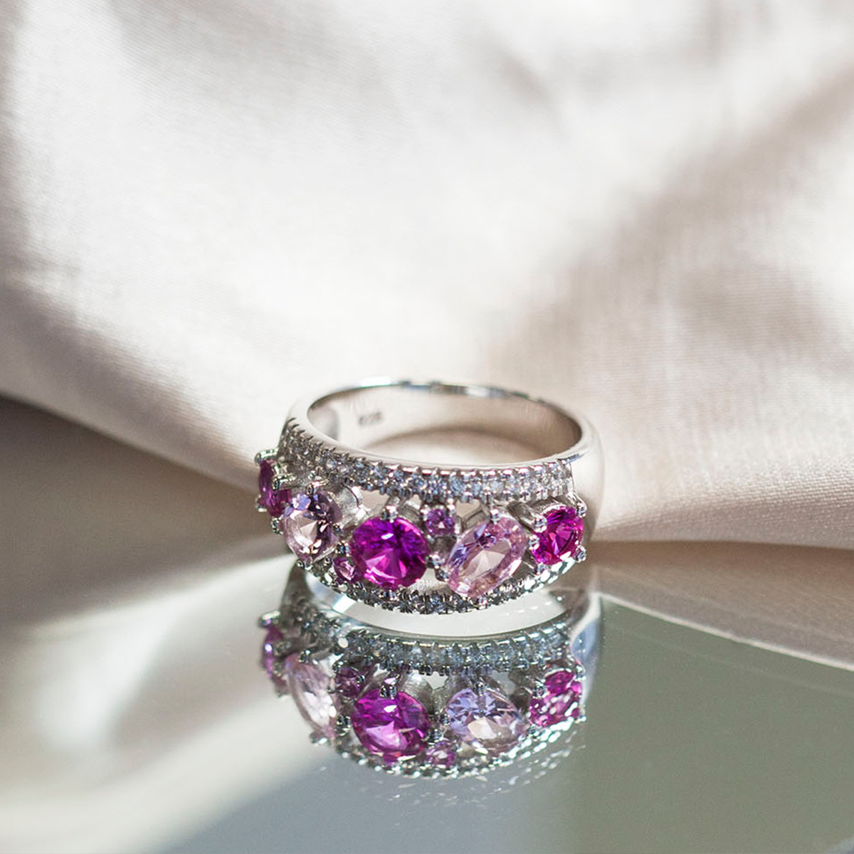 Bague argent zirconias