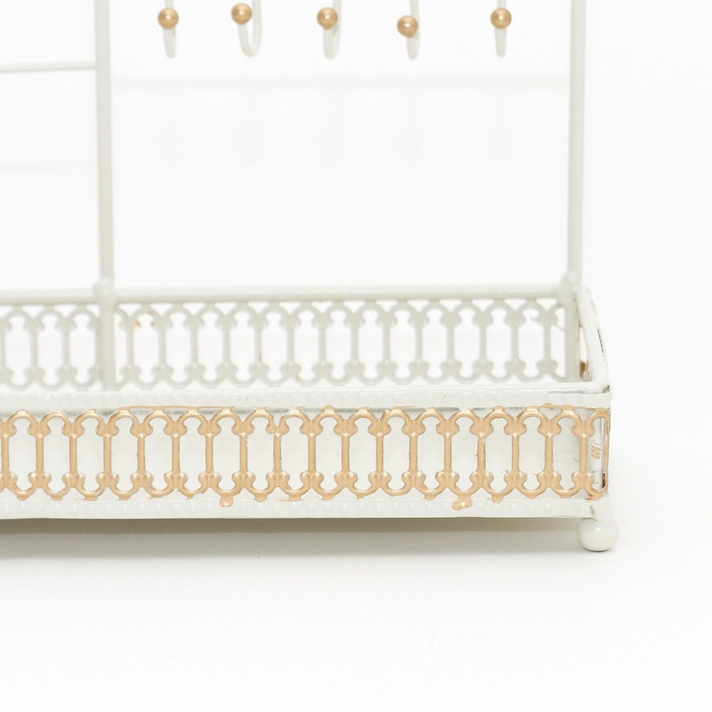 Présentoir porte bijoux métal bracelets colliers bagues Beige