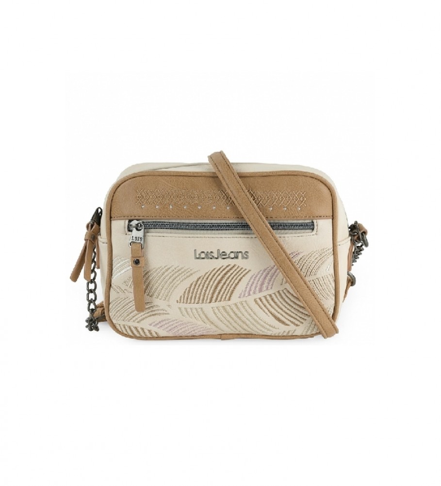 Bolsa de ombro Lois Galatea bege e marrom