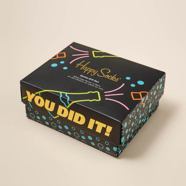 Happy Socks | 2 paar | Gefeliciteerd, you did it! | maat 41-46