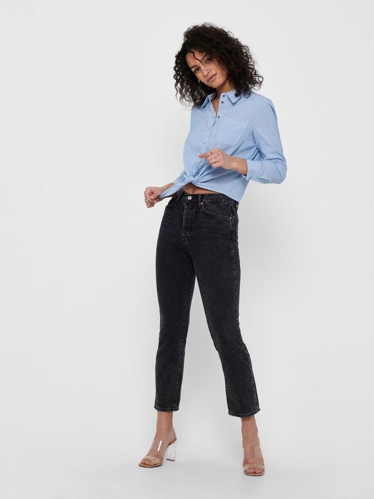 ONLY  ONLLECEY LS STRIPE KNOT DNM SHIRT N