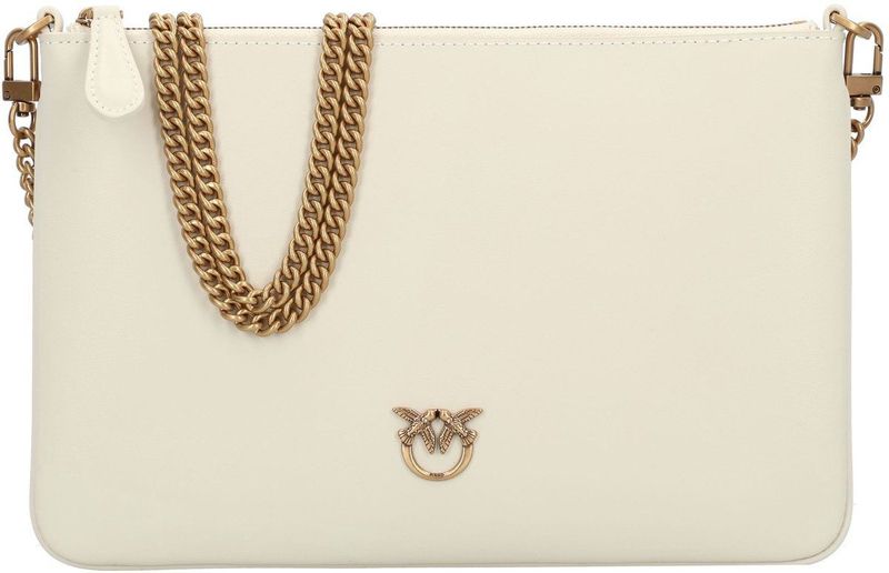 PINKO - Flat Classic - Schoudertas - White - Buitenkant Cowhide