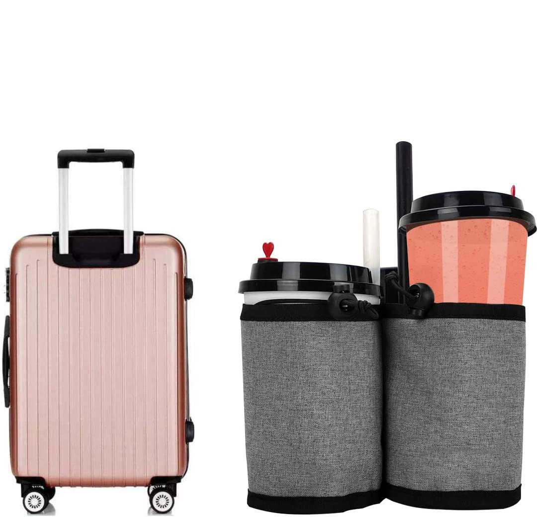 (150x120mm) Reise Koffer Getränke Halterung Trolley Organizer mit Zugverschluss - Hellgrau