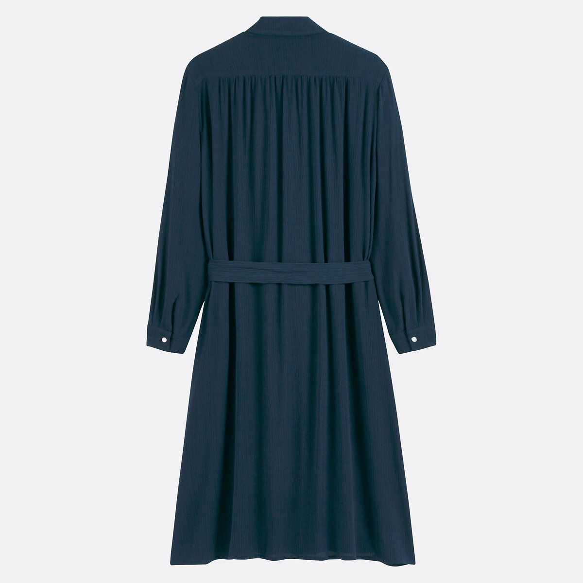 LA REDOUTE COLLECTIONS<br>Vestido camiseiro midi em crepe com mangas compridas