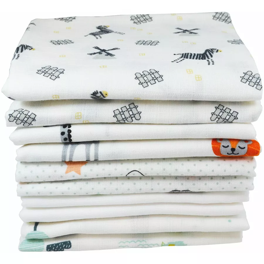 M.M.C. Mullwindel 10 PACK Mix 80x70 cm Mulltücher Unisex Tiere