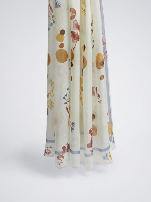 Pañuelo Con Estampado Floral - Raw