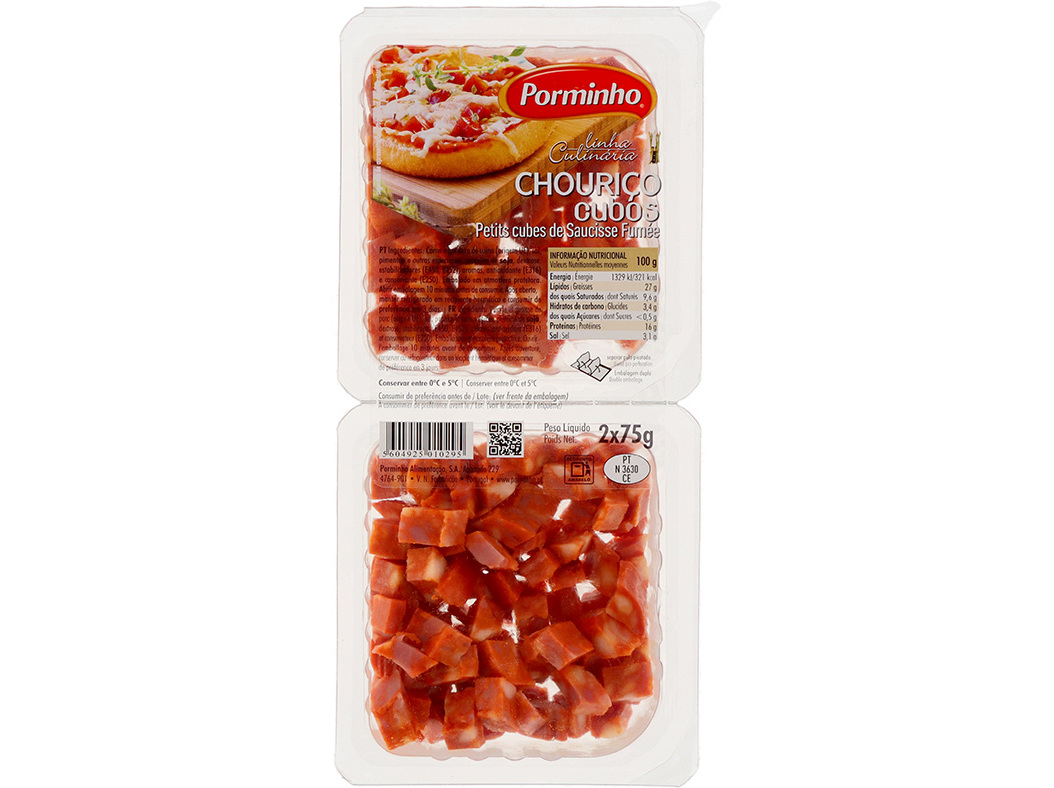 CHOURIÇO PORMINHO CUBOS 2X75G