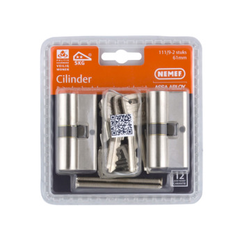 NEMEF veiligheidscilinder NF2 30/30 mm SKG 2-sterren gelijksluitend (2 stuks)