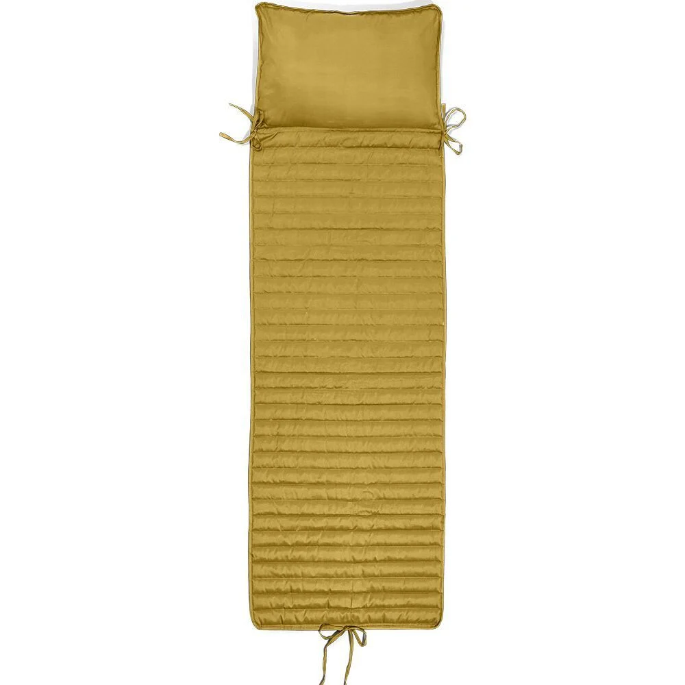 Coussin de bain de soleil avec repose-tête intégré - Ocre - 180x60cm