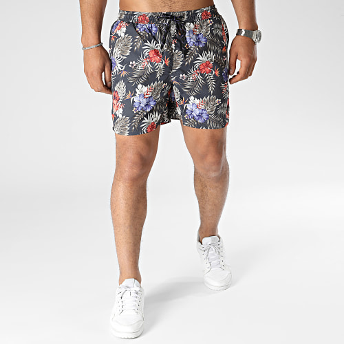 Short De Bain Nova Gris Anthracite Floral