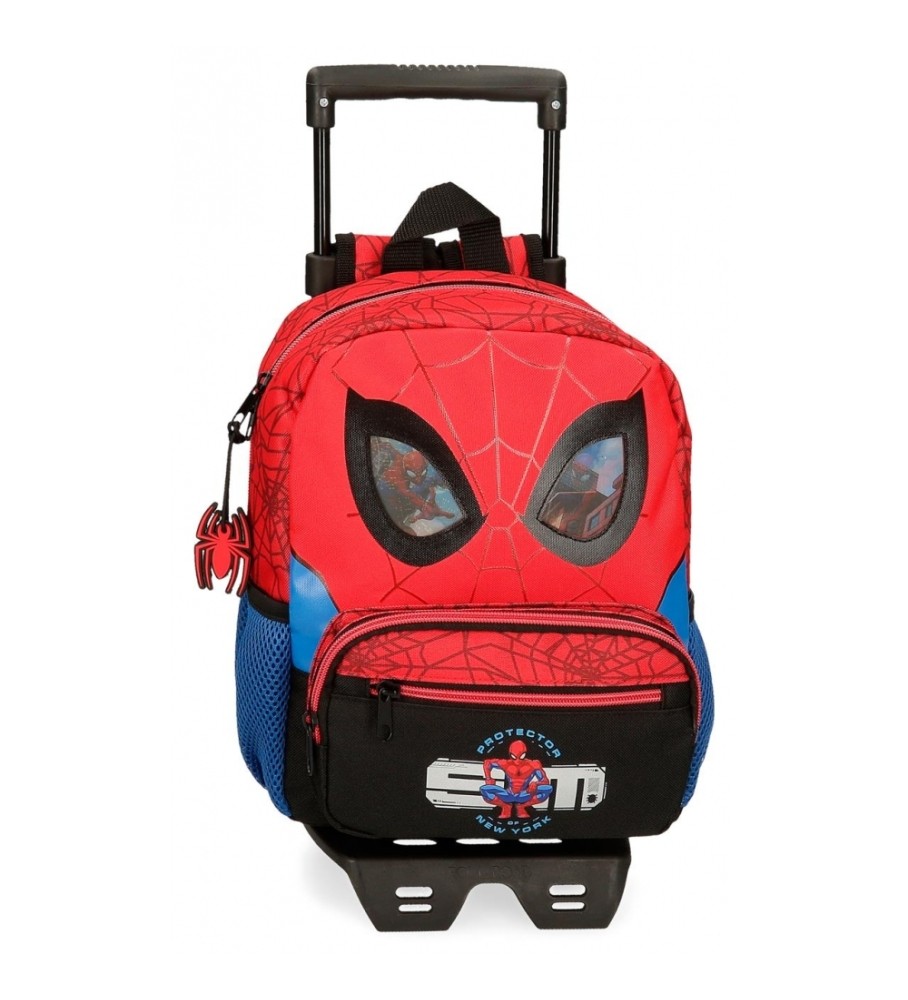 Mochila protetora Joumma Bags Homem-Aranha com rodinhas vermelhas