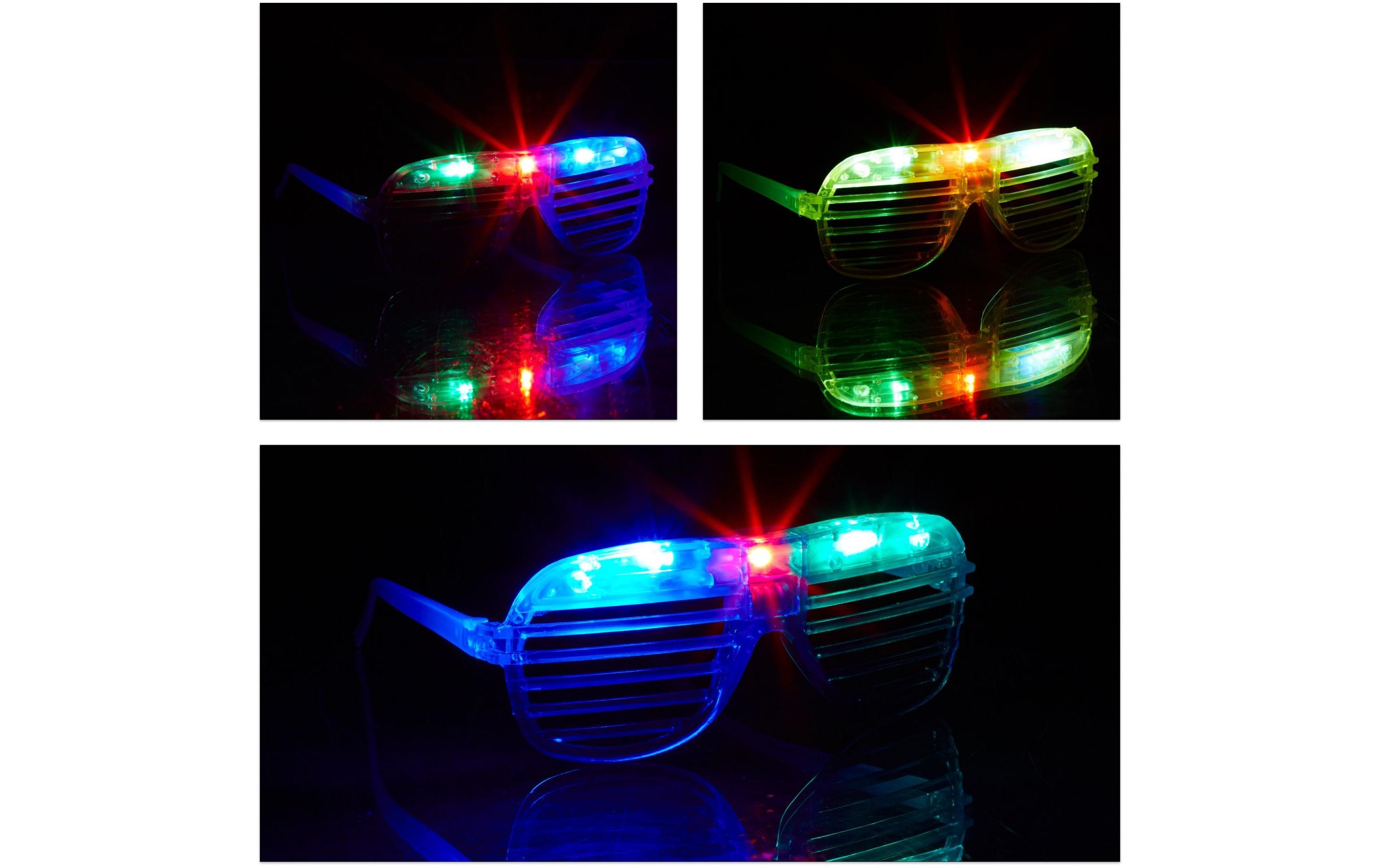 Partybrille LED sortiert 1 Stück, 5.5 x 15 cmLeuchtbrille mit LED Lichtern