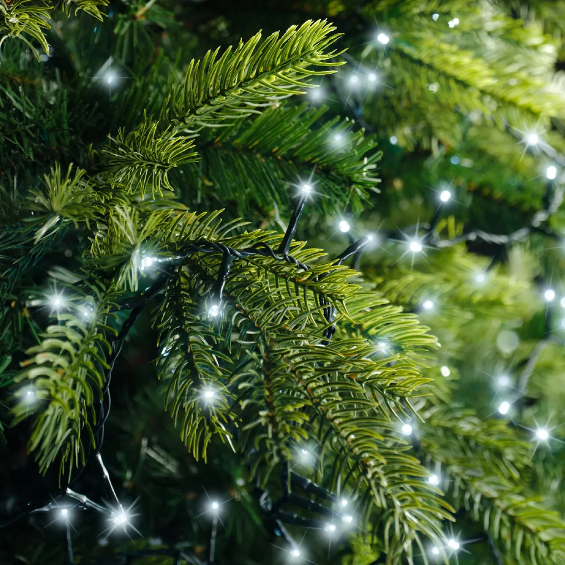 Guirlande lumineuse 16 m 750 LED câble vert Luxe Blanc froid