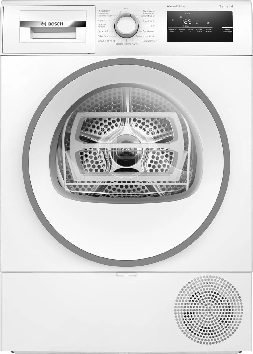 Bosch WTH85VWJN, Serie 4, Wärmepumpentrockner, 8 kg, AutoDry, Quick-40-Trocknen, Nachlegefunktion, Sensitive-Drying-System, Anti Vibration Design, 63 dB, LED-Display, Touch-Control, Zeitvorwahl