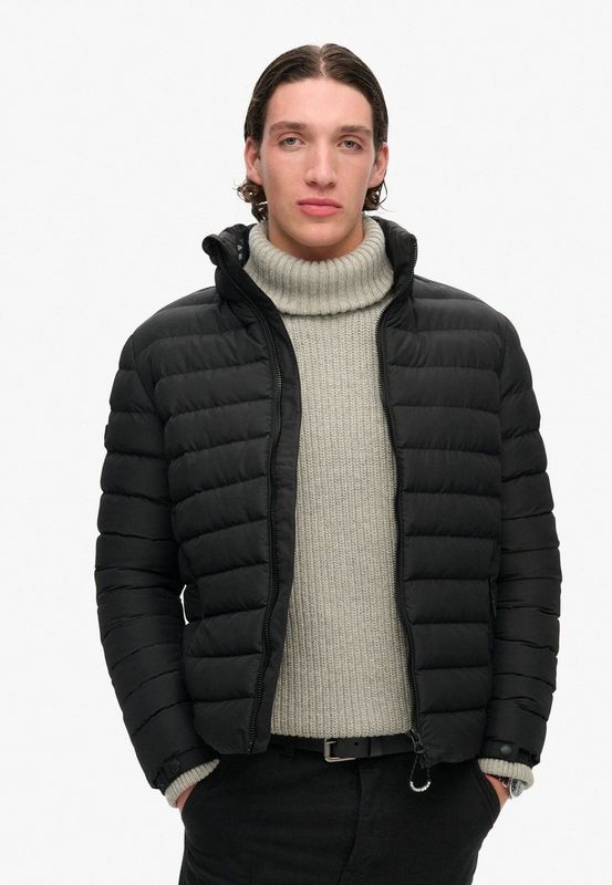 Superdry - Fuji Print - Gewatteerd Jack - Zwart - Polyester