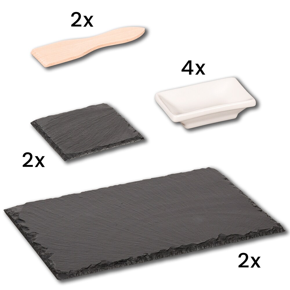Raclette-Set“ 10 tlg., Schiefer