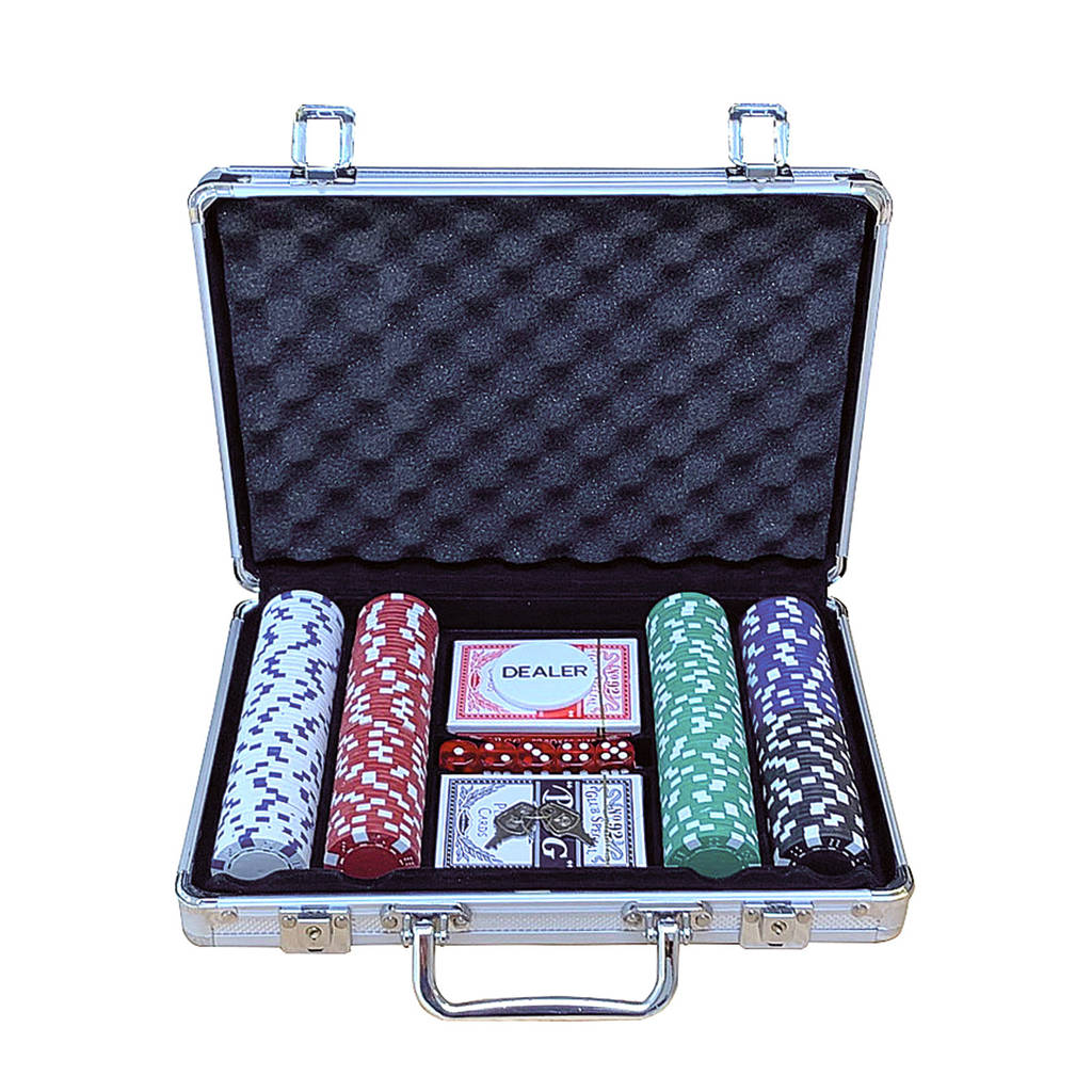 Pokerset koffer aluminium 200 chips Pokerset in aluminium koffer (200 chips)